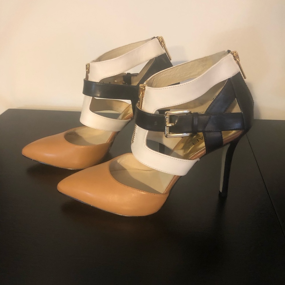 Michael Kors Anya Leather Zip Heels